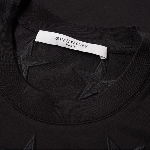 GIVENCHY EMBROIDERED STAR TEE, BLACK SZ S, EUC - Picture 3 of 10
